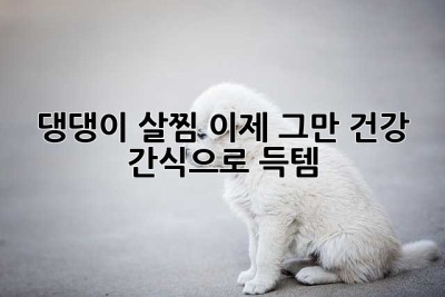 댕댕이 살찜, 이제 그만! 건강 간식으로 득!템!