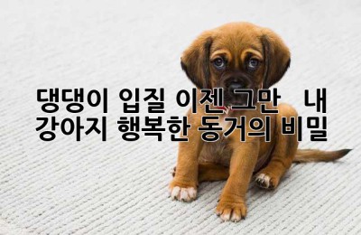 댕댕이 입질, 이젠 그만! 🐶  내 강아지, 행복한 동거의 비밀