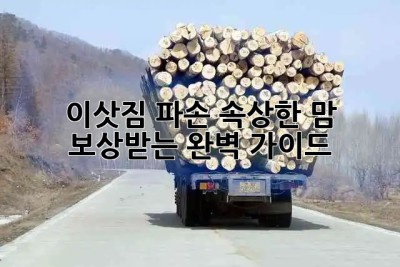 📦 이삿짐 파손, 속상한 맘 보상받는 완벽 가이드! 🛡️