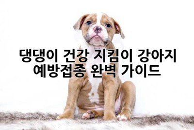 댕댕이 건강 지킴이! 강아지 예방접종 완벽 가이드🐶