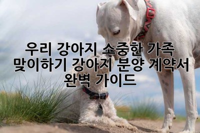 우리 강아지, 소중한 가족 맞이하기: 강아지 분양 계약서 완벽 가이드